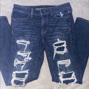 Hi Rise Distressed Jeans